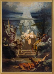 Jaakob Jacobin tikkaat lähtivät maastaan, nukahti ja näki unta suuresta mittakaavasta. Alexandre Laemleinin (1813-1871) maalaus tekijältä Alexandre Laemlein