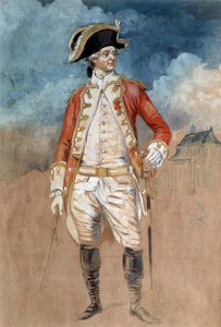 Täyspitkä muotokuva ranskalaisesta Louis Stanislas Xavierista, Provencen kreivistä (tuleva kuningas Ludvig XVIII) (1755-1824) Alexandre Moiten akvarelli (1750-1828) 1700-luvun Amiens, Musee de Picardie tekijältä Alexandre Moitte