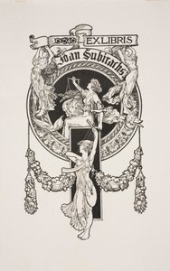 Joan Subirachsin kirjakilpi tekijältä Alexandre de Riquer