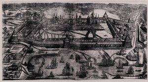 Solovetskin kirkastumisen luostari Solovetskin saarilla, 1744