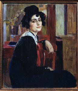 aRanskalainen (A Frenchwoman). Aleksei Mikhaylovich Korin (Korine) (1865-1923) maalaus öljy kankaalle tekijältä Alexei Mikhailovich Korin
