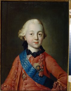 Muotokuva suurruhtinas Pavel Petrovitš Romanovista (1754-1801) lapsena. Hänestä tulee Venäjän tsaari Paavali I nimellä. (Suurruhtinas Pavel Petrovichin muotokuva lapsena). Aleksei Petrovitš Antropovin (1716-1795) maalaus