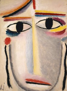 Naisen pää, 1919-20 (öljy kartongille) tekijältä Alexej von Jawlensky