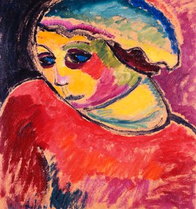 vihreä konepelti; Vihreä konepelti, 1911 tekijältä Alexej von Jawlensky