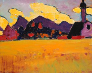 Maisema lähellä Murnaua; Maisema lähellä Murnaua, n. 1910 tekijältä Alexej von Jawlensky