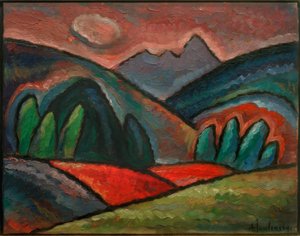 Maisema lähellä Oberstdorfia tekijältä Alexej von Jawlensky