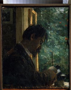 ""kaivertaja Vasiliy Mate (Mathe) (1856-1917) töissä"" Aleksei von Javlenskyn maalaus (Alexi von Jawlensky, Alexej von Javlenski) (1864-1941) 1892 Pietarin valtion venäläinen museo tekijältä Alexej von Jawlensky