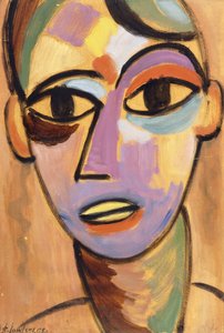 Mystic Head: Jungling Ic.1917 tekijältä Alexej von Jawlensky