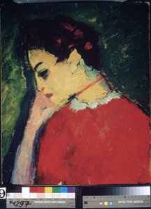 Aleksei von Javlenskin maalaus "Naisen muotokuva" (Alexi von Jawlensky, Alexej von Javlenski) (1864-1941) 1909 Uzbekistanin valtion taidemuseo, Taškent tekijältä Alexej von Jawlensky
