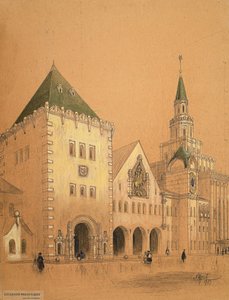 Moskovan Kazansky-rautatieaseman projekti, 1913. tekijältä Alexey Viktorovich Shchusev