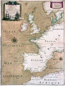 Valtameri ja Ranskan, Espanjan, Portugalin, Englannin, Alankomaiden ja Tanskan rannikko - A:lla.