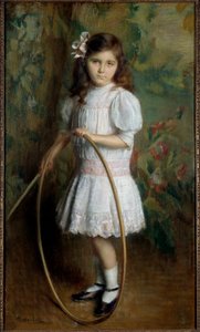 Taiteilijan tytär vanteessa maalaus Alexis Axilette (1860-1931) 1909 Angers, musee des Beaux Arts - Taiteilijan tytär vanteella. Alexis Axiletten (1860-1931) maalaus tekijältä Alexis Axilette