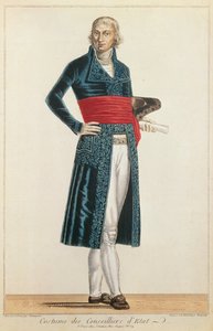 Valtioneuvoston virkapuku, n. 1804-1010 (värikaiverrus) tekijältä Alexis Chataigner