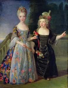 Catherine-Eleonore de Bethisy (1707-67) ja hänen veljensä Eugene-Eleanore (1709-81) (öljy kankaalle)