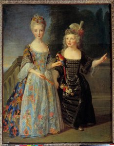 Muotokuva Catherine Eleonoresta Eugenie de Bethisystä (1707-1767), tulevasta Montaubanin prinsessasta ja hänen veljestään Eugene Eleonoresta (1709-1781), tulevasta Mezieresin markiisista vuosina 1713-1715. Maalaus Alexis Simon Belle (1647)4-17