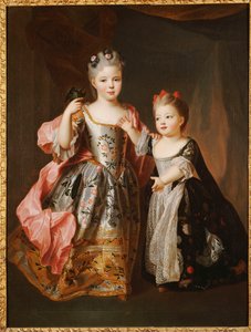 Muotokuva kahdesta nuoresta tytöstä, joiden sanotaan olevan Adelaide ja Victoire, Ludvig XV:n tyttäret