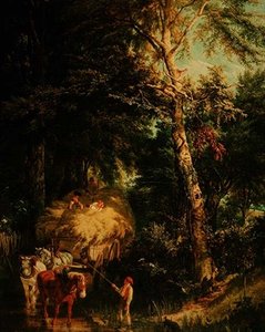 Crossing the Brook (öljy kankaalle) tekijältä Alfred Edward Chalon