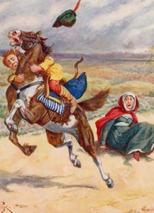 Merrie England: (värilitografia): A pillion rider