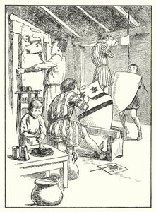 Merrie England: Kilpien ja päällystakien maalaaminen (litografia).