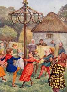 Merrie England: Maypole Round the Maypole (värilitografia): Round the Maypole (värilitografia)