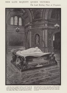Kuningatar Victorian viimeinen lepopaikka Frogmoressa (litho)