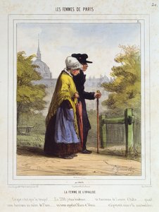 Invalidien nainen, Pariisin naiset, 1841-42 tekijältä Alfred Andre Geniole