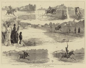 Sotilasurheilu Hurlinghamissa (kaiverrus) tekijältä Alfred Chantrey Corbould