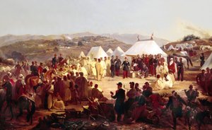 Algerian valloitus: Kabyliasta peräisin olevan Beni Raten -heimon antautuminen ranskalaiselle marsalkka Randonille (1795-1871) vuonna 1854