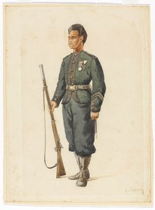 4. Gurkha-rykmentin kivääri harjoitusjärjestyksessä tekijältä Alfred Crowdy Lovett