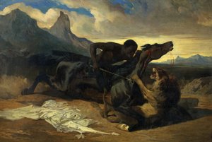 The Combat, n. 1830-1835 (öljy kankaalle) tekijältä Alfred Dedreux