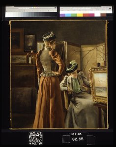 Vierailu studioon (öljy kankaalle) tekijältä Alfred Emile Stevens