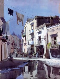 Alfred Frank, Gasse in Pozzuoli / Gem. 1910 tekijältä Alfred Frank