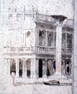 Rakennus Venetsiassa, lähellä Pyhän Markuksen kirkkoa, 1800-luku tekijältä Alfred Emile Stevens