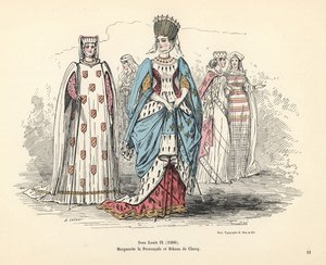 Margaret of Provencen ja Rikaus of Claroyn puvut. tekijältä Alfred Grevin