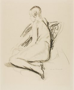 Istuva alaston