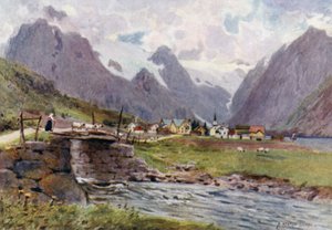 Fjaerland, Sogne Fjord tekijältä Alfred Heaton Cooper