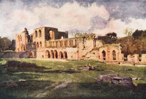 Lake District: Furness Abbey in the Vale of Nightshade (värilitro). tekijältä Alfred Heaton Cooper