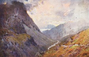 Lake District: Honister Pass ja Buttermere (värilitro). tekijältä Alfred Heaton Cooper