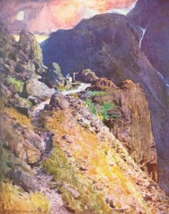 Lake District: Wastdale, Styhead Passin huipun tuntumassa (värilitrokuvaus) tekijältä Alfred Heaton Cooper