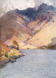 Lake District: Wastwater ja Scawfell (värilitro). tekijältä Alfred Heaton Cooper