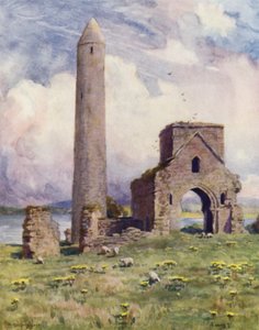 Pyöreä torni ja luostari, Devenish Isle tekijältä Alfred Heaton Cooper