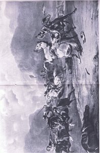 Perääntyminen Nasebyssä: 14. kesäkuuta 1645, kuva brittiläisistä taisteluista maalla ja merellä, 1915 tekijältä Alfred Heaton Cooper