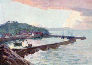Watchet Harbor (väri litho) tekijältä Alfred Heaton Cooper