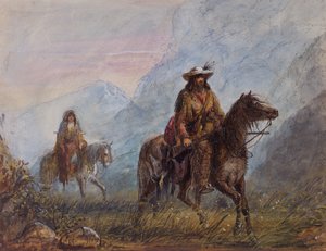 Kapteeni Joseph Rutherford Walker, n. 1837 (akvarelli paperille) tekijältä Alfred Jacob Miller