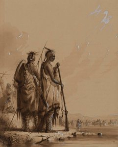 Ylitys Platte Riverin North Forkille tekijältä Alfred Jacob Miller
