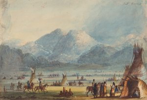 Cut Rocks, n. 1837 (kynä, akvarelli ja guassi paperille) tekijältä Alfred Jacob Miller