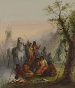 Intiaanien leiri tekijältä Alfred Jacob Miller