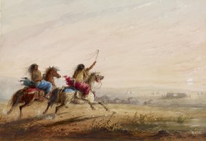 Intiaanitytöt: kilpa-ajo tekijältä Alfred Jacob Miller