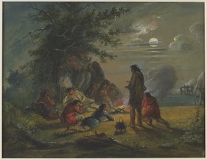Moonlight – Leirikohtaus tekijältä Alfred Jacob Miller