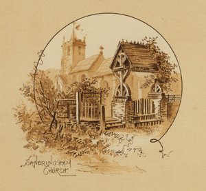 Sandringhamin kirkko, Norfolk (chromolitho) tekijältä Alfred Johnson